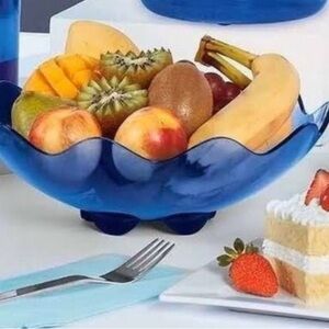 Vintage Blue Clear Fruit Bowl 2.1 Liter